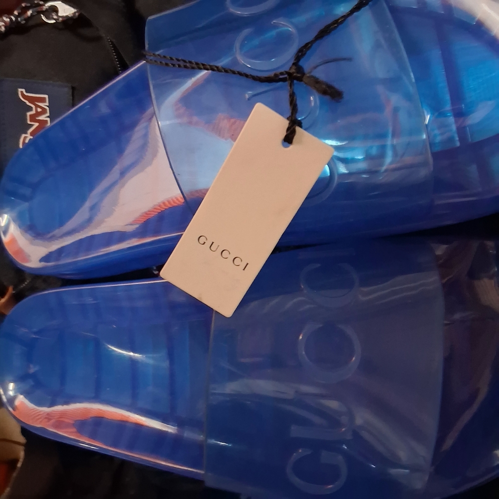 Gucci Translucent Blue Slides